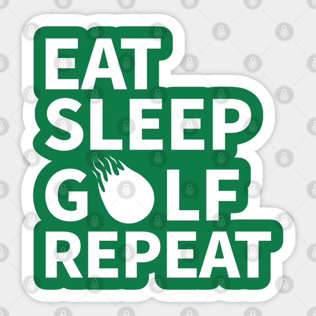 Eat Sleep Golf Repeat Sticker by Uniman
